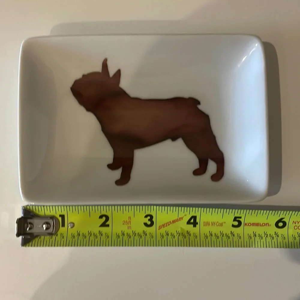 Vintage West Elm French Bulldog Silhouette Trinket Dishes Frenchie